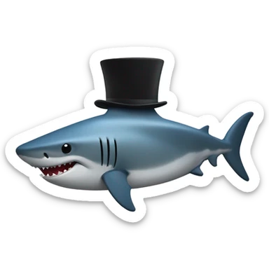 Un requin qui a un chapeau noir sticker