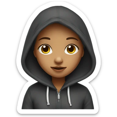 cute girl wearing hoodie sticker