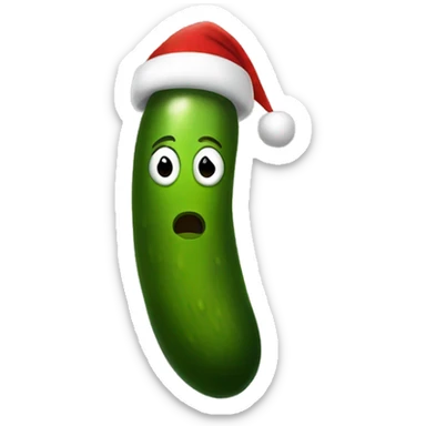 pickle in a santa hat sticker