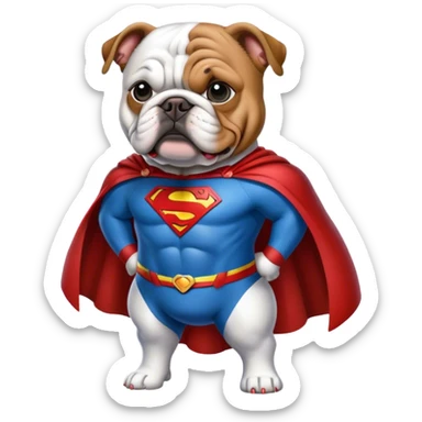 bulldog ingles traje superman sticker