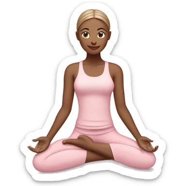 Mom yoga girl light pink clothes  sticker