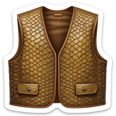 Hide vest with reptilian snake skin texture sticker
