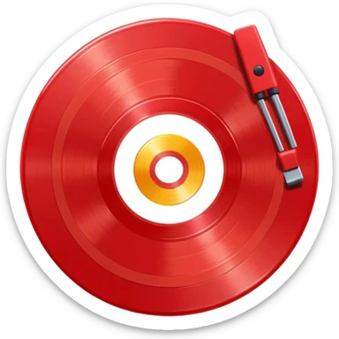 red vinyl record sticker