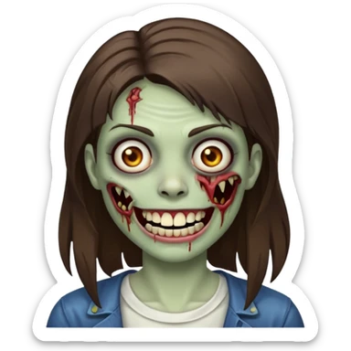zombie with Brunette  hair and grillz  sticker