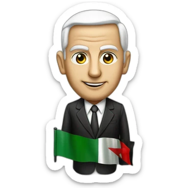 Netanyahou with palestinian flag sticker