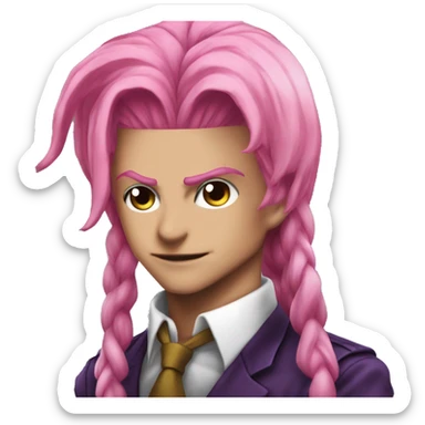 diavolo from jojos bizzare adventure, long pink hair, upperbody sticker
