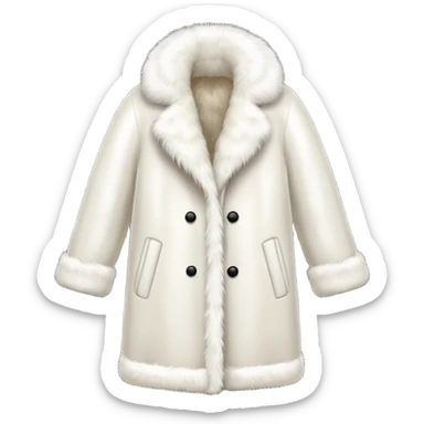 luxary white fur coat sticker