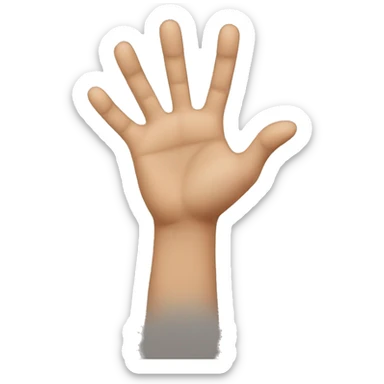 Hole being stretched with hands on left and right side sticker