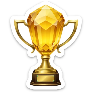Glowing crystal yellow tone trophy sticker