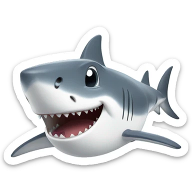 happy shark sticker