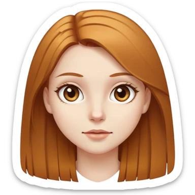 A girl with straight brown gold hair and brown eyes and pale skin sticker