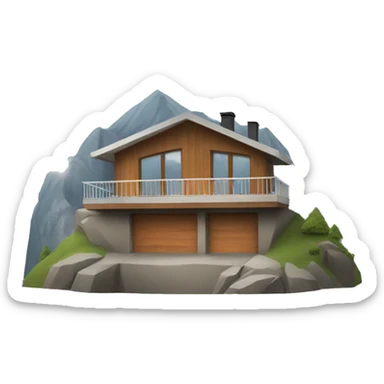 modern house in a mountain sticker