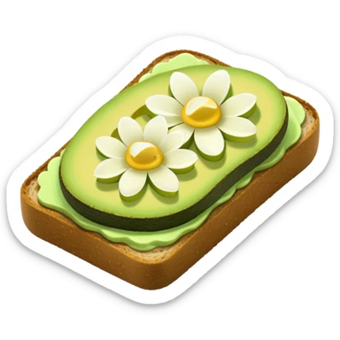 Avocado toast + flower sticker