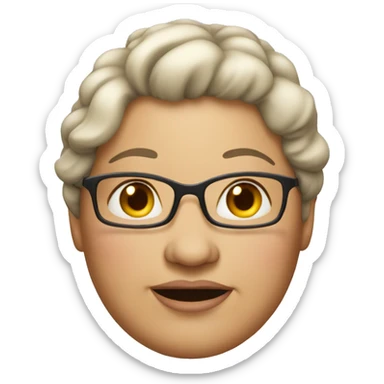 Fat 55 year old woman sticker