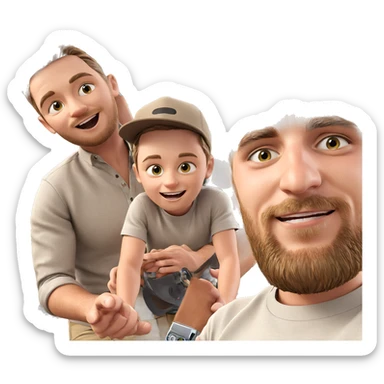 boys having fun outdoors sticker