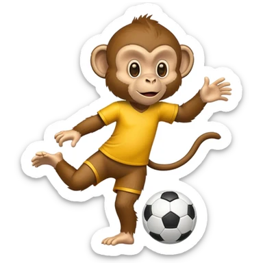 Monkey playing soccer  sticker