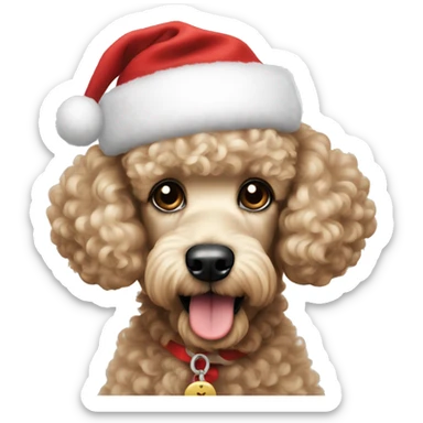 Christmas dog poodle  sticker