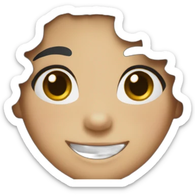 Doctor Girl with curly black hair and mild freckles laughing sticker