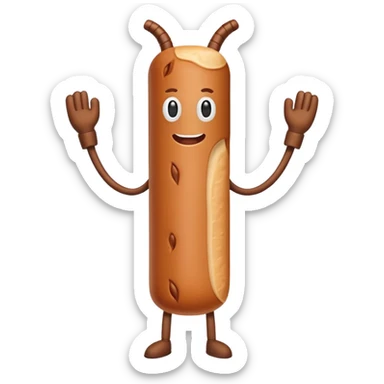 Beef stick  with arms and legs  sticker