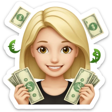 Money smiley face girly  sticker