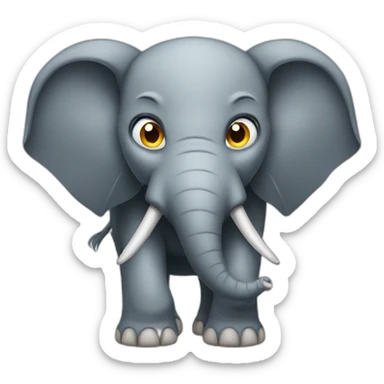 Elephant angry sticker