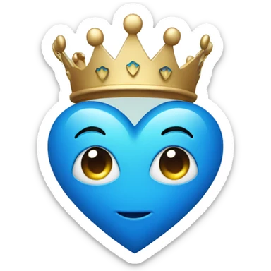 Blue heart with crown sticker