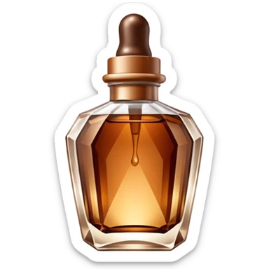 Organic cosmetic in a brown cristal bottle sticker