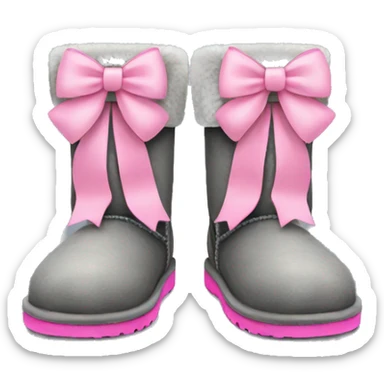 grey ugg boots with pink bows sticker