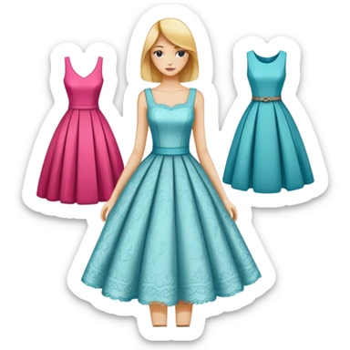 Fashion sketchbook with dress sketches sticker