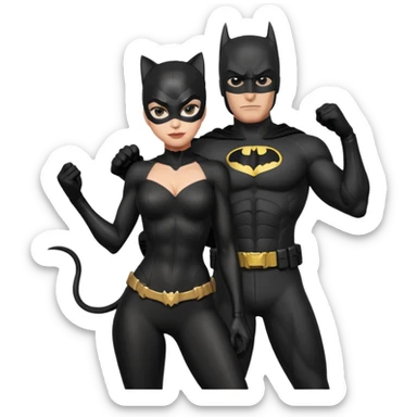 Catwomen and batman sticker