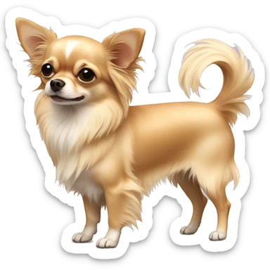 blonde long haired chihuahua full body sticker