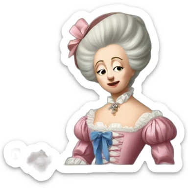 Marie Antoinette distraught in a corner sticker