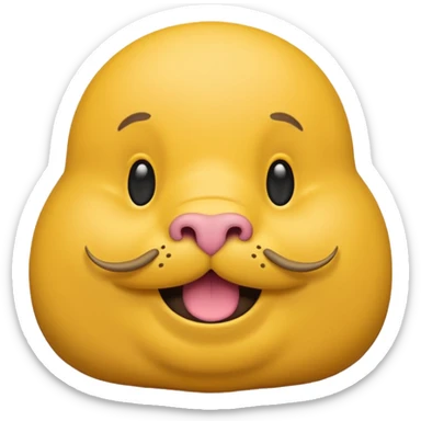 emoji face with a walrus moustache sticker