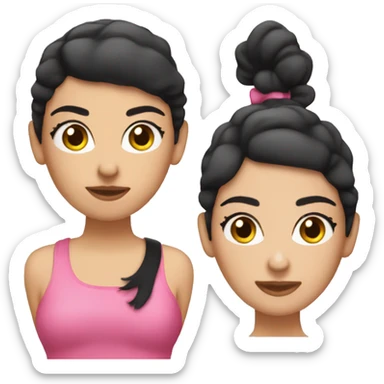 Black haired pink Pilates  sticker