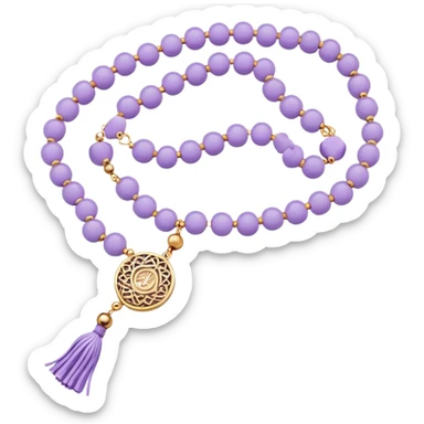 Light purple floral Muslim prayer beads sticker