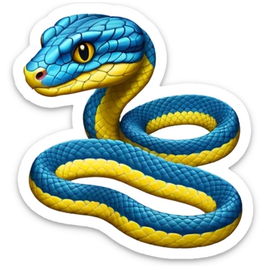 Blue cartoon pit viper sticker