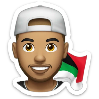 chris brown with a palestinian flag sticker