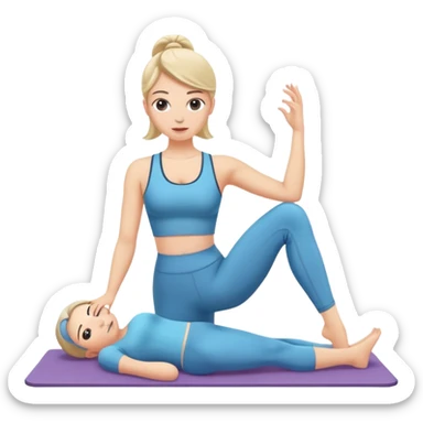 White Girl doing pilates sticker