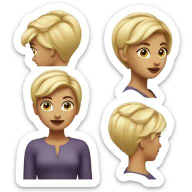 blonde girl with upturned super short hairstyle sticker