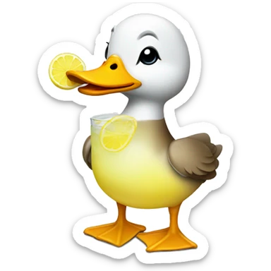 Duck with lemonade  sticker