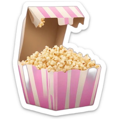 Pink box of popcorn  sticker