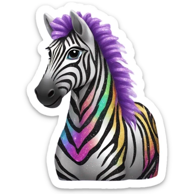 Lisa frank glitter zebra with Long hair sticker