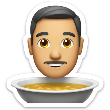 Man in a bowl of soup  sticker