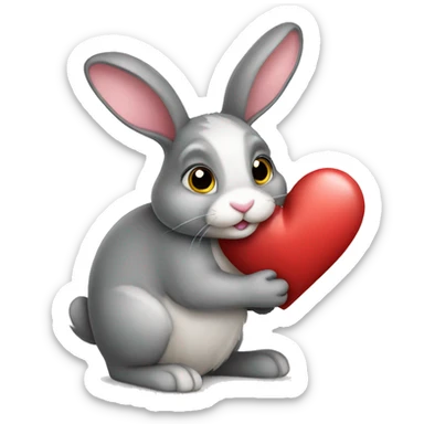 Bunny with heart sticker