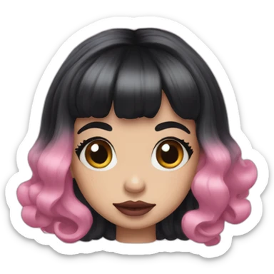 Melanie Martinez, hair half black half pink sticker
