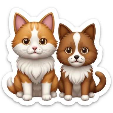 Köpekin yaninda kedi sticker