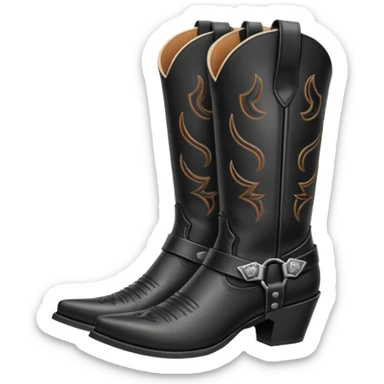 Black cowgirl boots sticker