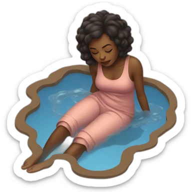 Black woman melting into a puddle sticker