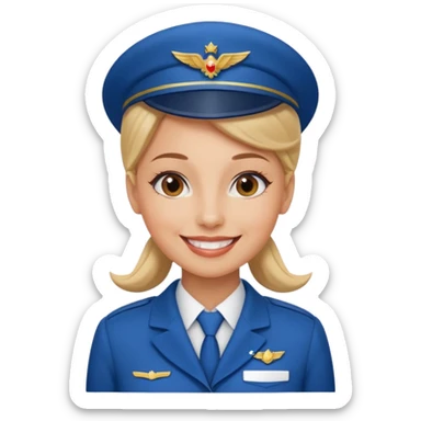 Women air hostess sticker