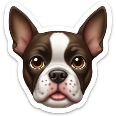 brown boston terrier frenchi sticker